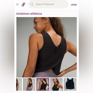 Lululemon Women Nulu Back Twist Yoga Tank Bra Top Black Size 2